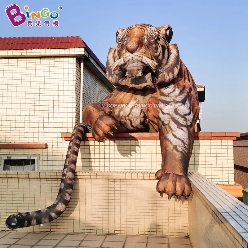 New Arrival 3mH Wall- hanging Inflatable Tiger For Activity Decoration