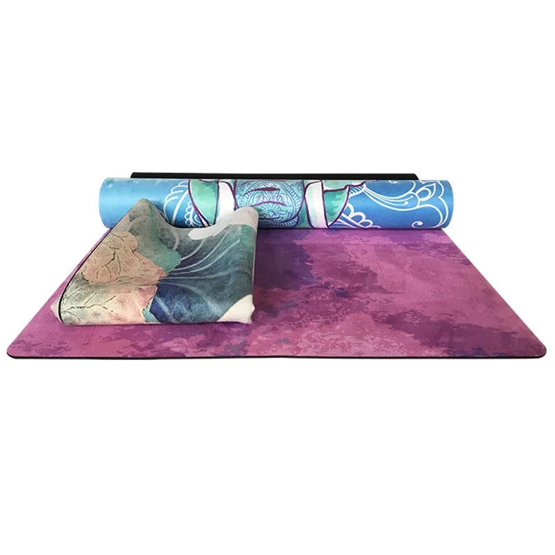 

Customised 183mm Large Microfiber Mat Natural Rubber Base Soft Surface Sublimation Print Yoga Mat Eco Friendly Suede Yoga Mat