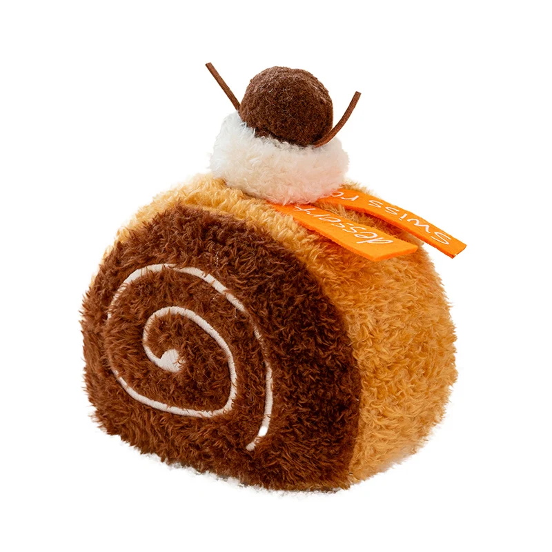 10-13CM Kawaii thé de l'après-midi pâtisserie série peluche jouet mignon simulé suisse rouleau fromage chocolat gâteau Biscuit café peluche poupée