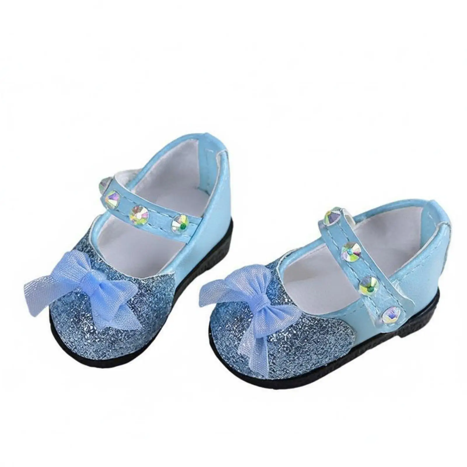 Glitter Resin Doll Shoes for 1 6 Scale BJD Dolls Bowknot Design Sparkling Rhinestone Strap Elegant Doll Feet Accessories