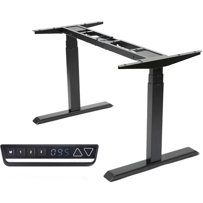 Tier Legs Dual Motor Standing Desk Frame Sit Stand up Height Adjustable Desk Base for Home and Office (Black)