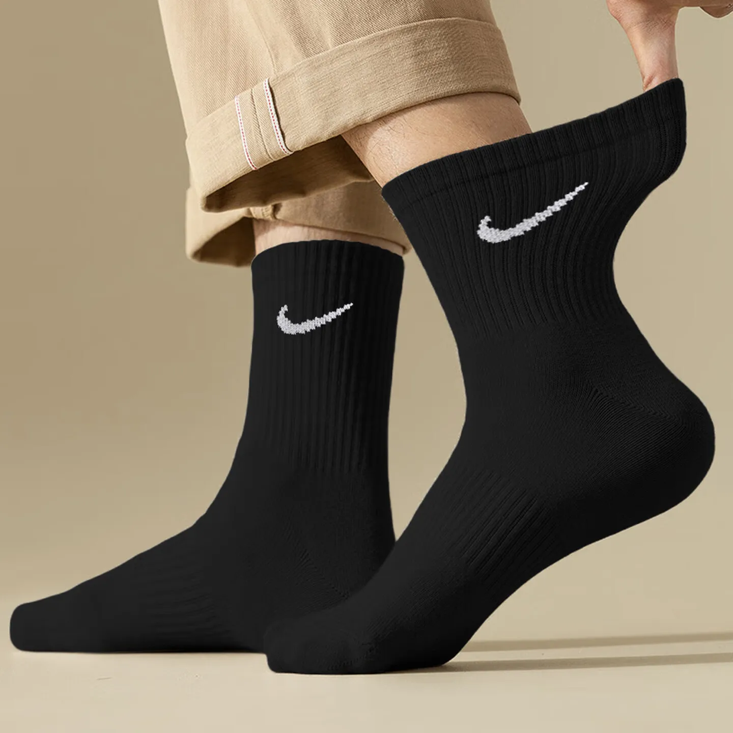 

Комплект из 3 носков унисекс до середины икры, удобные, дышащие, влагоотводящие носки SX7677-010