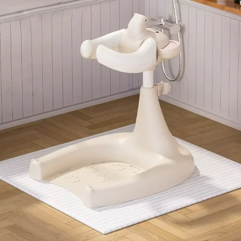 Adjustable Baby Bath Seat with Armrests Non Slip Shower Chair for Infants Safe Standing Support Bracket Newborn Bathtub Aid