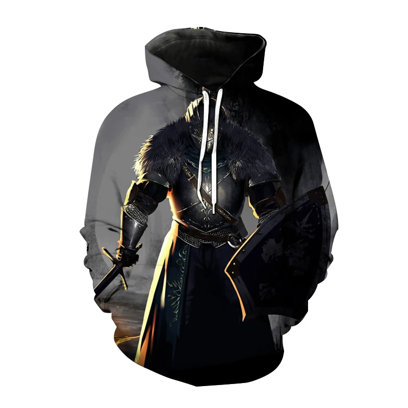 Dark Souls Game 3D bluzy z kapturem z nadrukiem mężczyźni kobiety moda Streetwear bluzy oversize z kapturem męskie swetry dres odzież męska