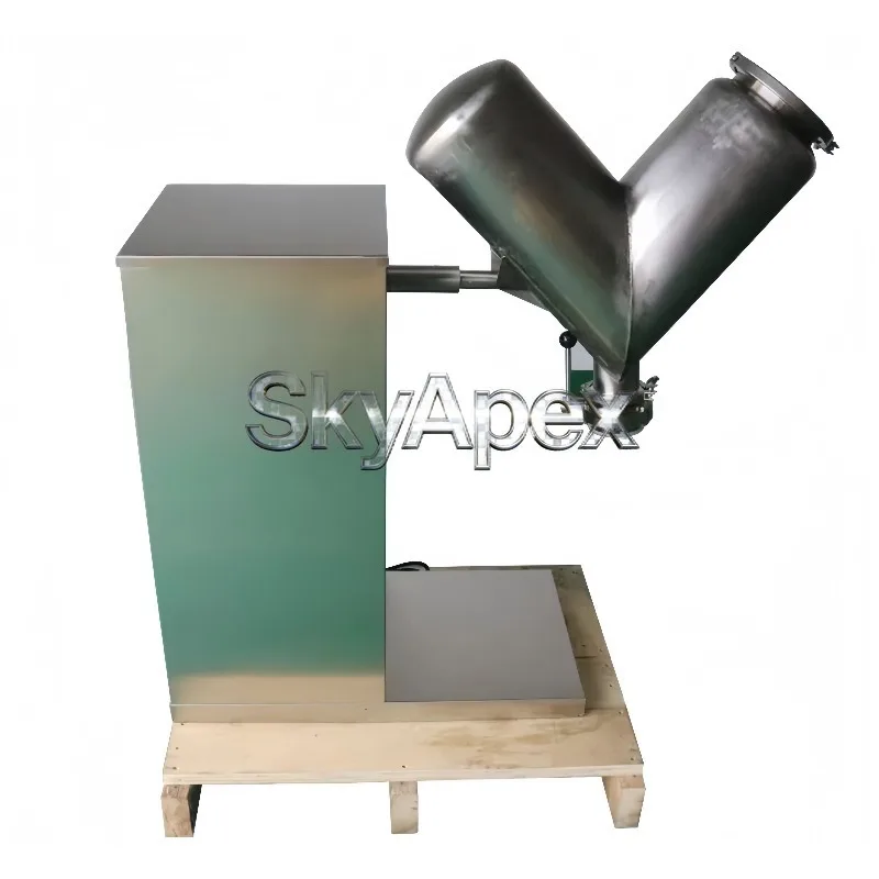 SUS304 Stainless Steel V Type Powder Mixer Chemical Laboratory Research High Uniformity Material Blending Stirring Equipment