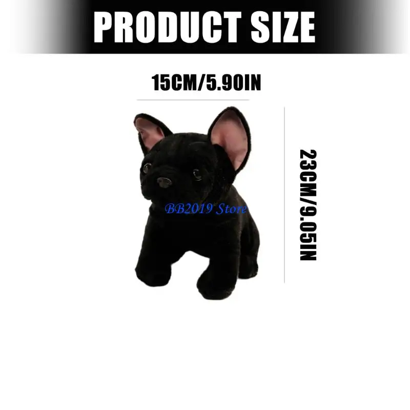 Q0KB ที่สมจริง การ์ตูนสัตว์ตุ๊กตาของเล่นตุ๊กตาลูกสุนัข Emotion Support ของเล่น