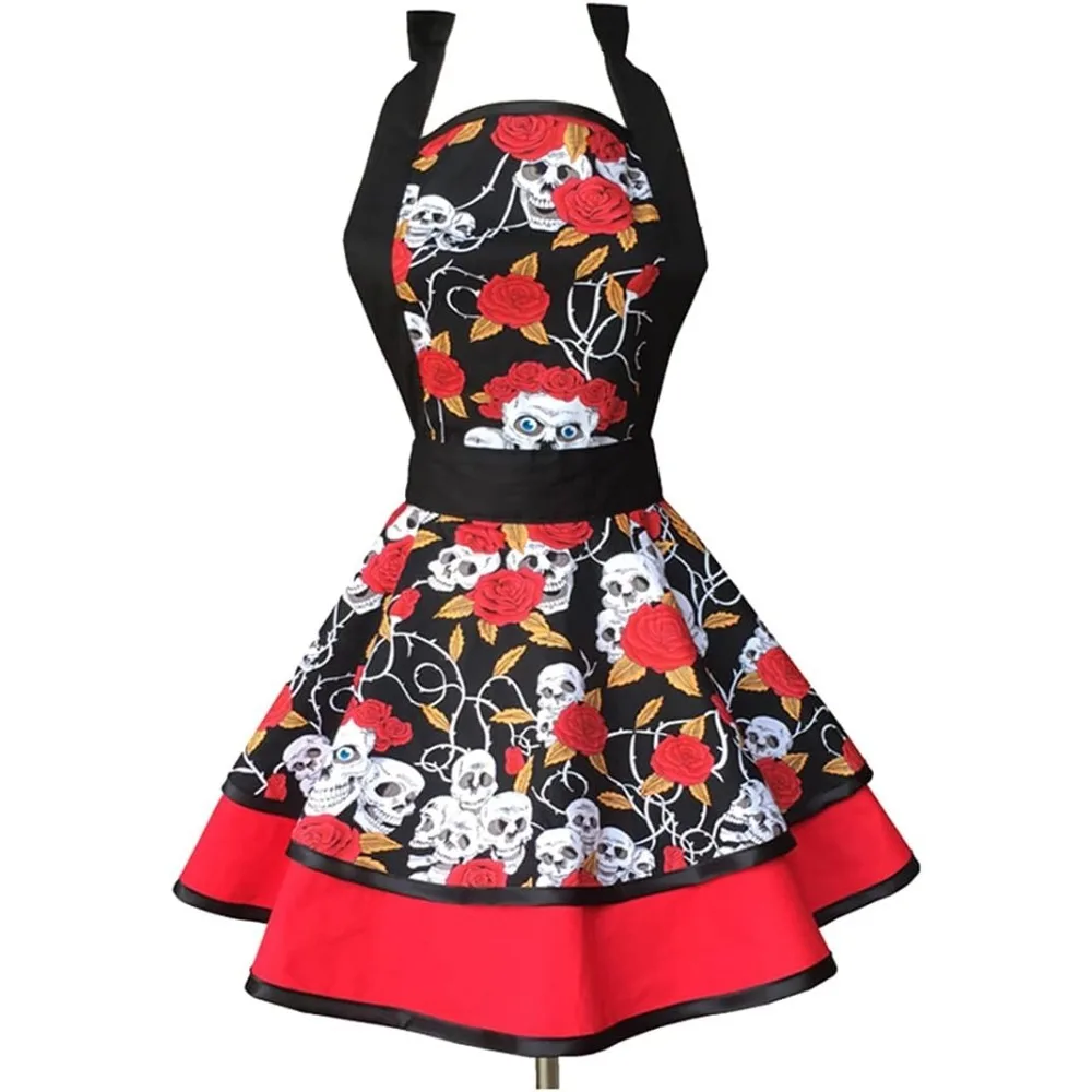 

Lovely Handmade Cotton Retro Aprons for Women Girls Cake Kitchen Cook Apron for Mother's Gift