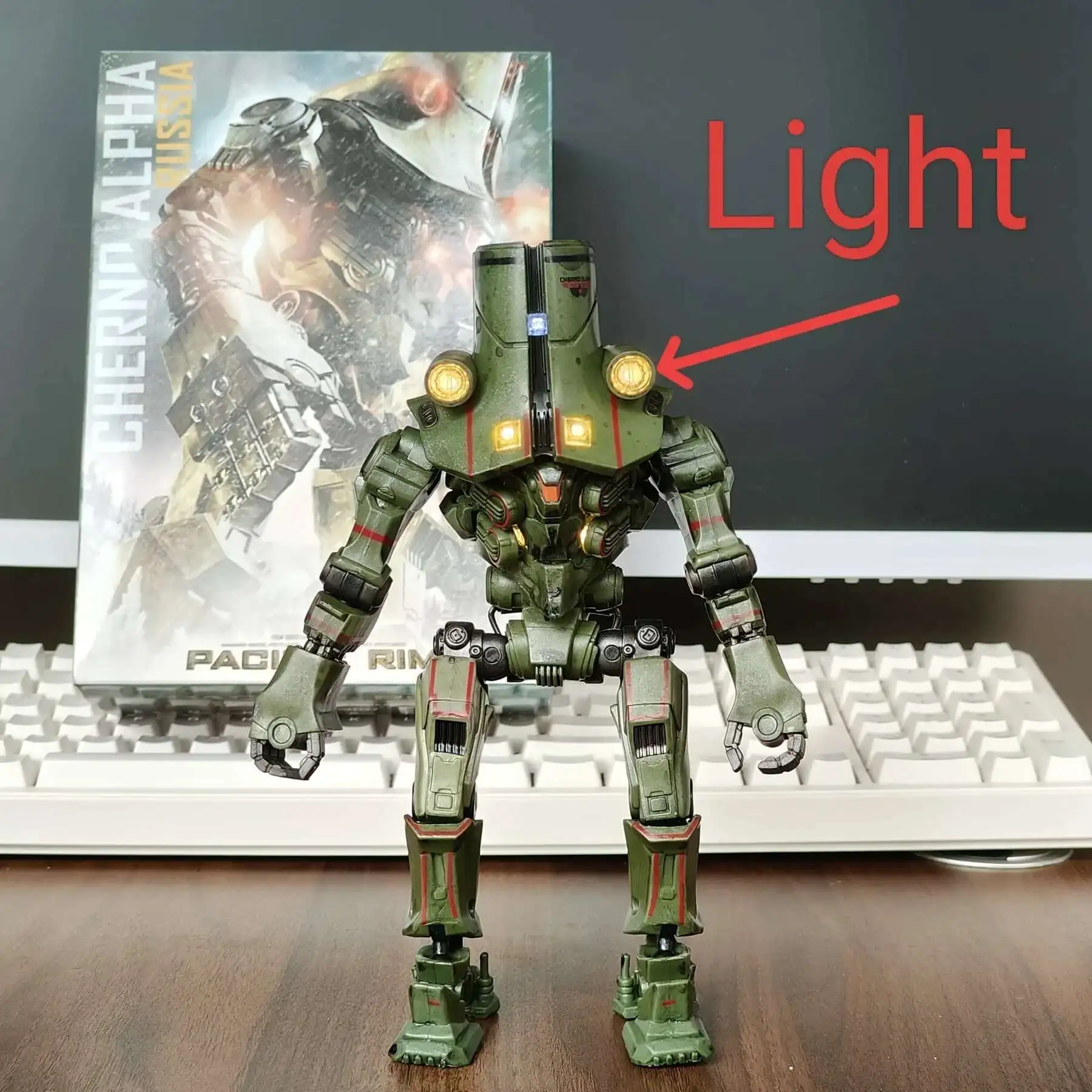 2026NEW Light 20CM Emit NECA Фигурка Pacific Crimson Typhoon Gipsy Danger Cherno Alpha Модель игрушки Rim Collection Кукла в подарок