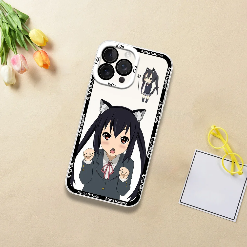 Anime A-Azusa N-Nakano Cute Girl Phone Case for Samsung S24 S23 S22 S21 A55 A54 A35 FE PLUS ULTRA Transparent Bezel Shell