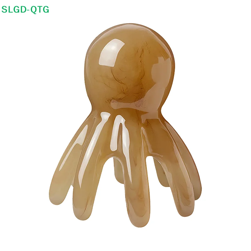 

NEW 2Pcs Resin Octopus Comb Head Massager Meridian Scraping Scalp Massage Acupuncture Spa Body Home Health Therapy Tool