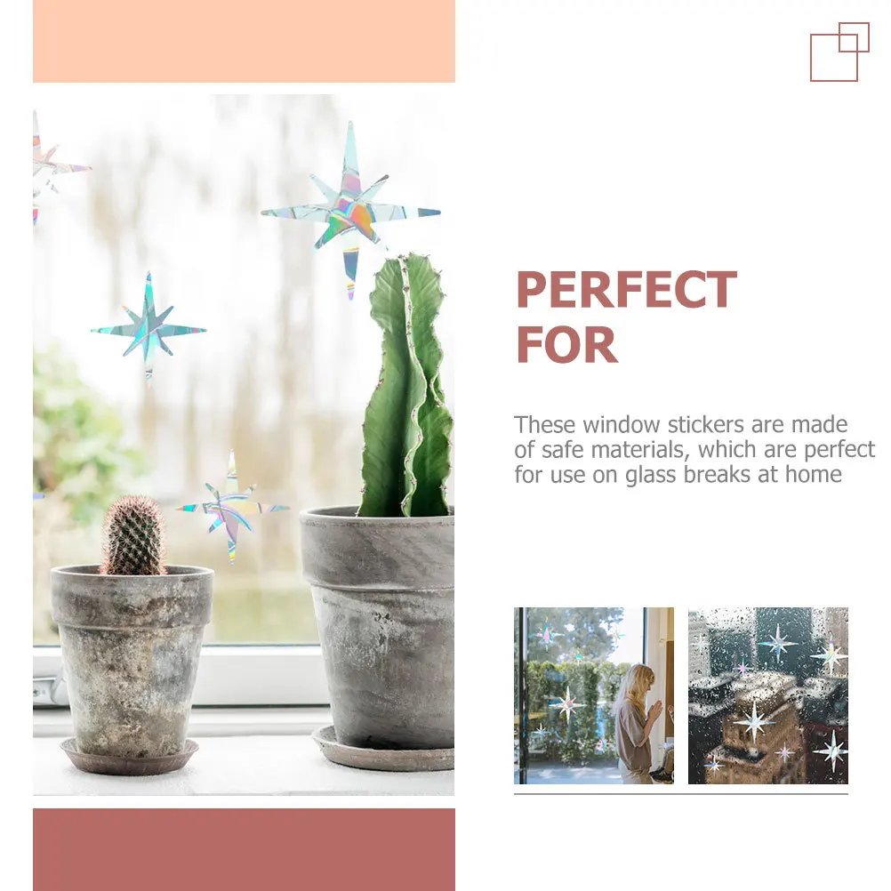 

1 Set Anti-Collision Window Cling Static Glass Clings Removable Decal For Home Living Room Bedroom Bathroom Diy Decor