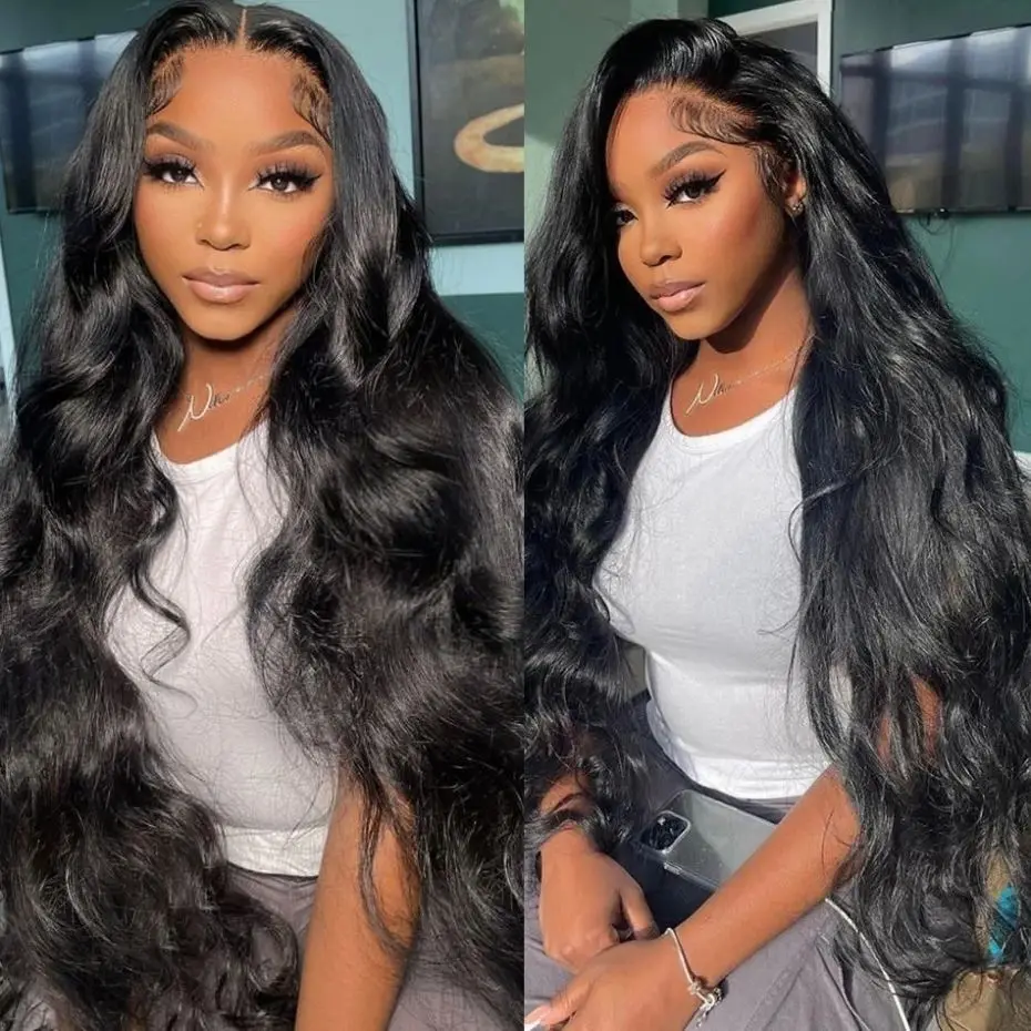 180% Density Body Wave 13x4 13x6 Transparent Lace Front Human Hair Wig Pre Plucked For Women Brazilian 5x5 Glueless Wig Bling