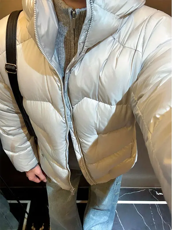 

American Sle Cleanfit Thiened Winter down Cotton Jaet Men's Winter Warm Stand Collar Bread Sle Waterproof Windproof Coat