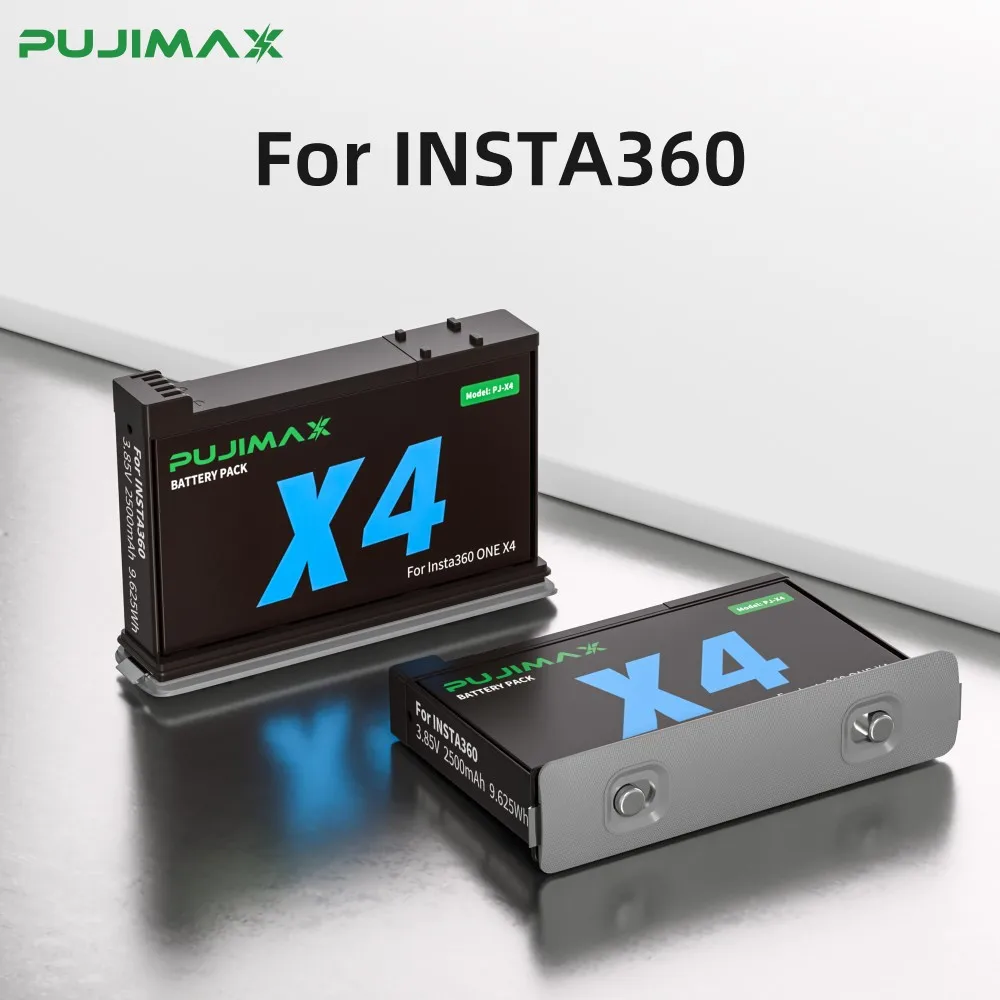 

PUJIMAX 2500mAh PJ-X4 For Insta360 ONE X4 Rechargeable Battery + 2-Slots Box Charger For Insta360 ONE Camera Accessories