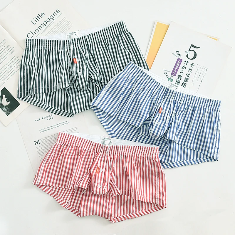 3pcs/lot of plaid men\'s arrows, cotton breathable boxers, low rise loose panties, home boxer shorts, pajama pants