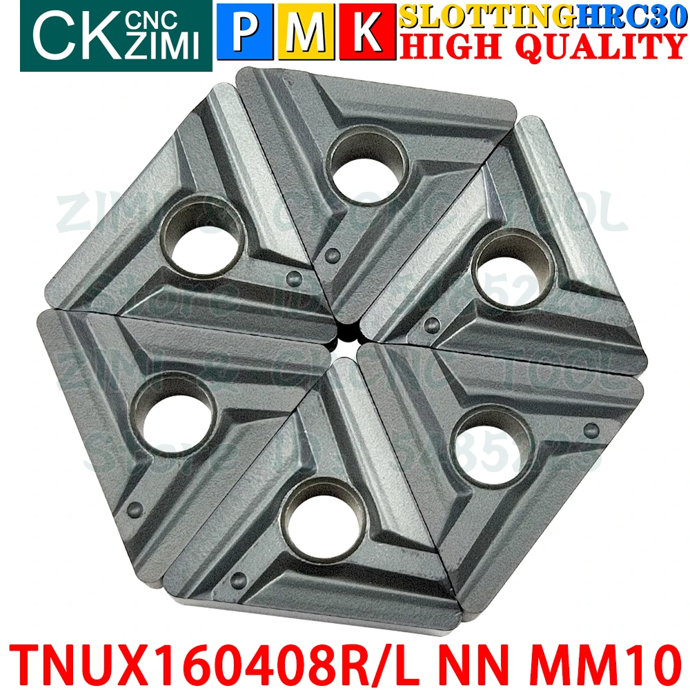 TNUX TNUX160408R NN MM10 TNUX160408L NN MM10 Inserções de carboneto Ferramentas de insertos de torneamento ranhurados e ranhurados CNC TNUX1604 TNUX 1604 Ferramentas de corte de fresagem