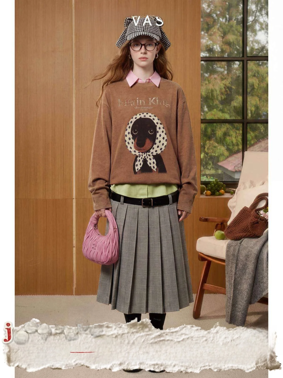 

Женская футболка Jia Huazun × LAB в деревенском стиле, кофейного цвета, повседневная, с винтажным принтом, вязаная, с коротким рукавом, круглым вырезом, для поездок на работу