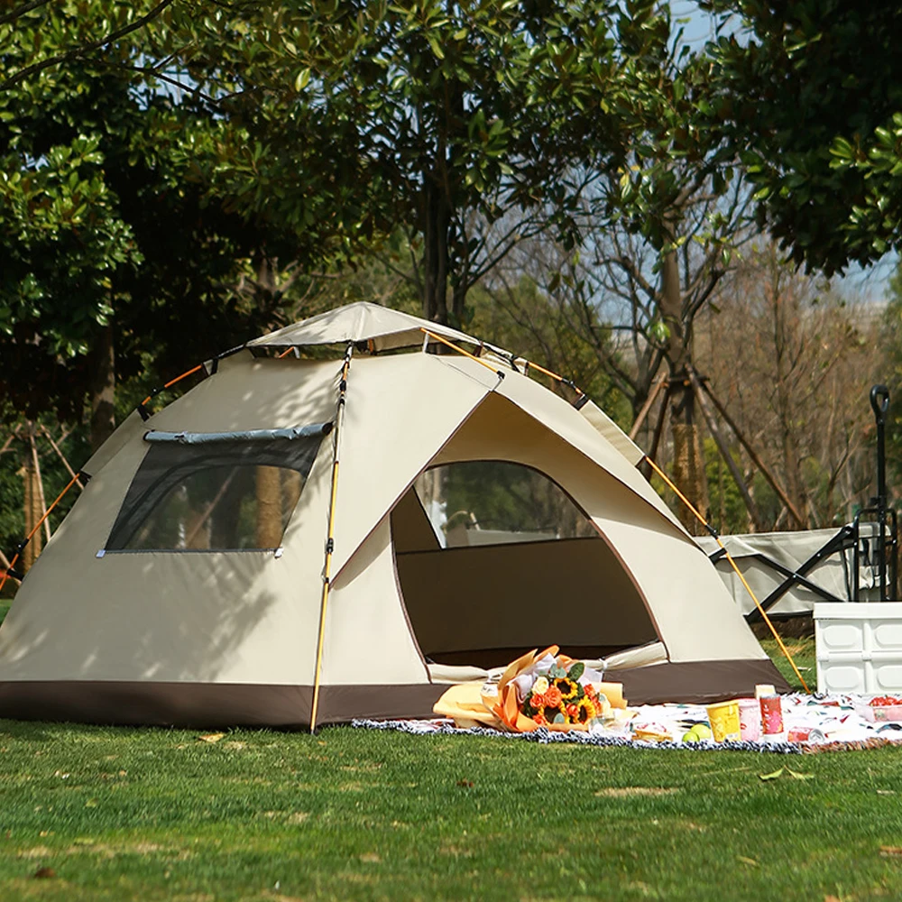 

Automatic One-Touch Tent Camping Waterproof Roof Top Tent Double-Door 2-4 Person Tent Outdoor Beach Fish Shelter Tent