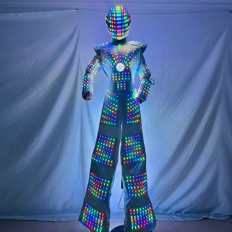 

Светящийся костюм на ходулях с LED-подсветкой, регулируемый, для сценических выступлений, парадов, рождественских шоу, Хэллоуина и мероприятий