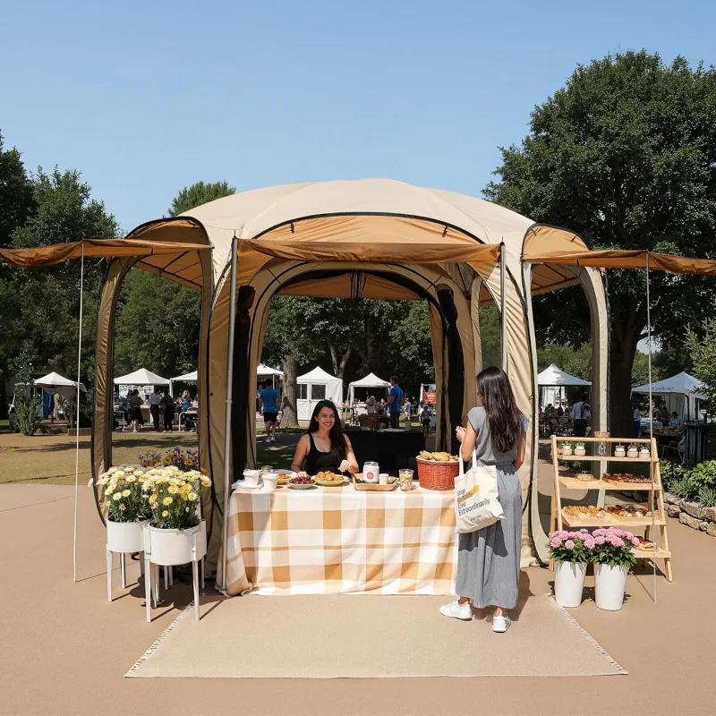 

(uux) 12×12 Ft Pop Up Mesh | Outdoor Screen House 6 Sunshades | Instant Canopy With Portable Carry Bag | Gazebo Tent For Uq