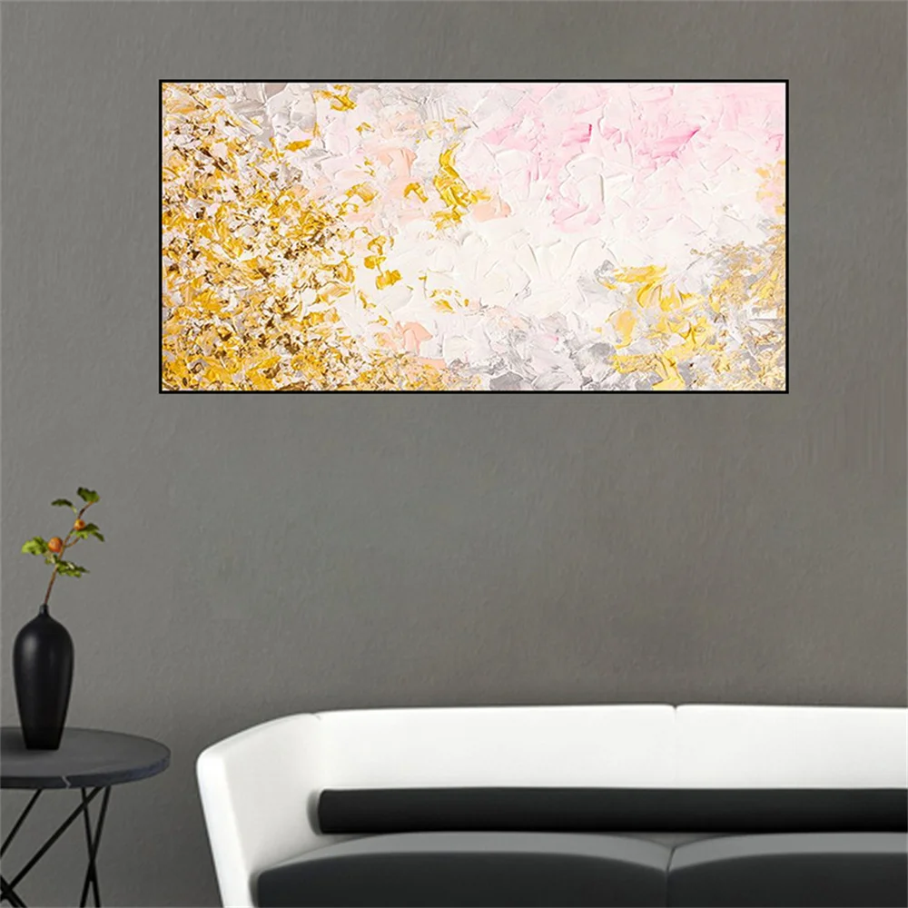 

Huge Indoor Mural For Living Room People Walking On Street Poster Handmade City Oil Painting On Canvas Picture Decor Wall Art