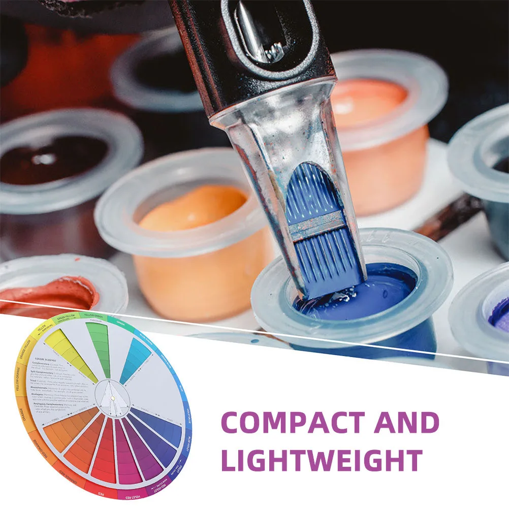 

Color Card Gradient Wheel Paint Mixing Learning Guide Small Rotatable Teaching Tool Chart Color Relationships Visual