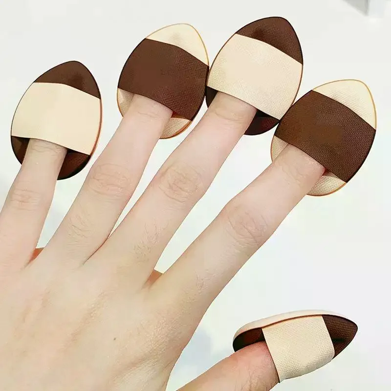 5/10 pçs mini dedo puff fundação pequena lágrima almofada de ar em pó esponja rosto corretivo bb creme aplicador cosmético maquiagem