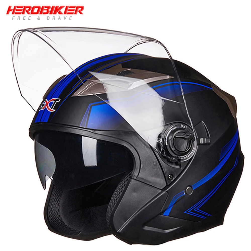

Motorcycle Helmet Double Lens Capacete De Moto Helmet Half Face Summer Cool Casco Moto Street Fashion Helmet For Four Seasons