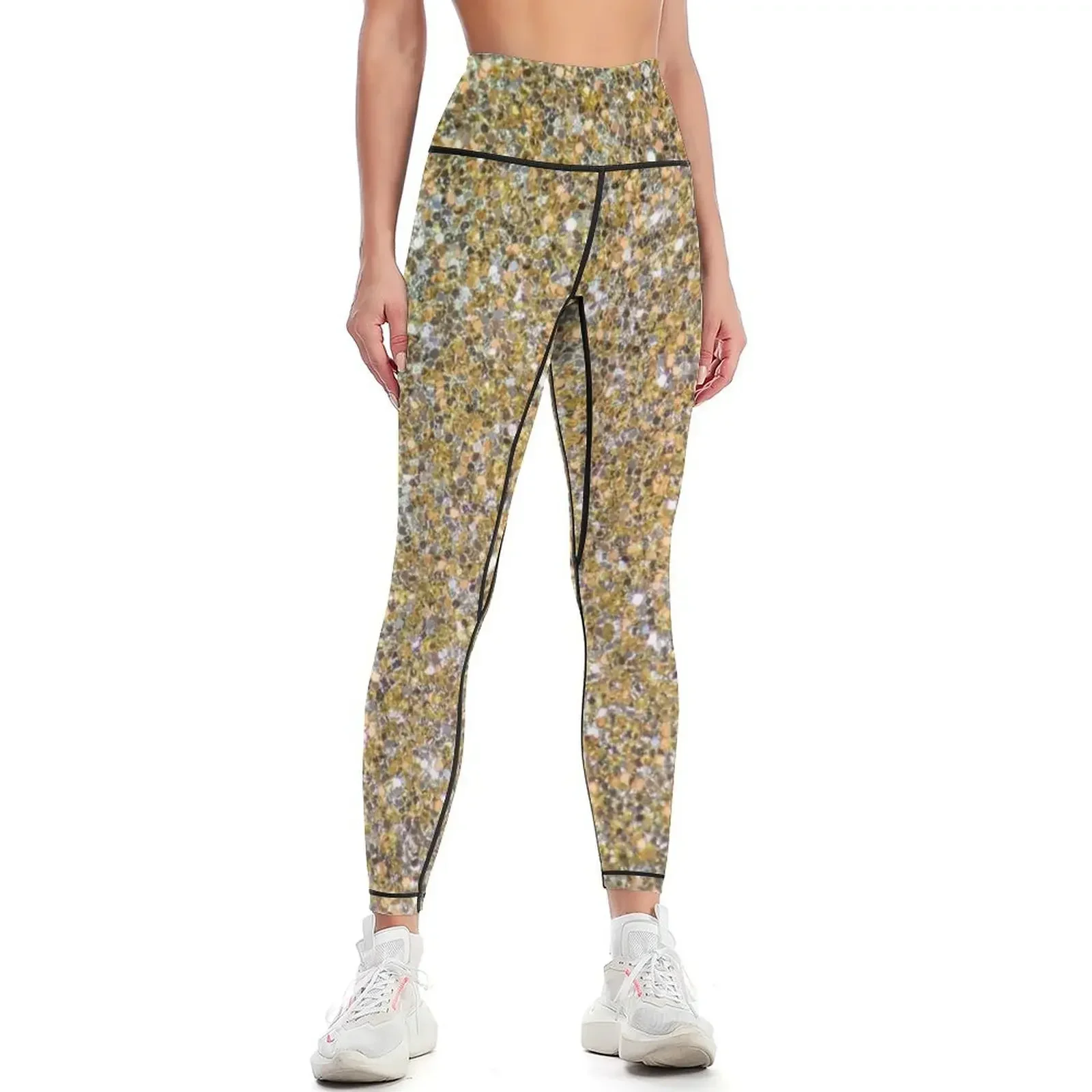 Gold Glitter Leggings gym wear Female legging pants sportswear woman gym 2025 Golf wear Womens Leggings