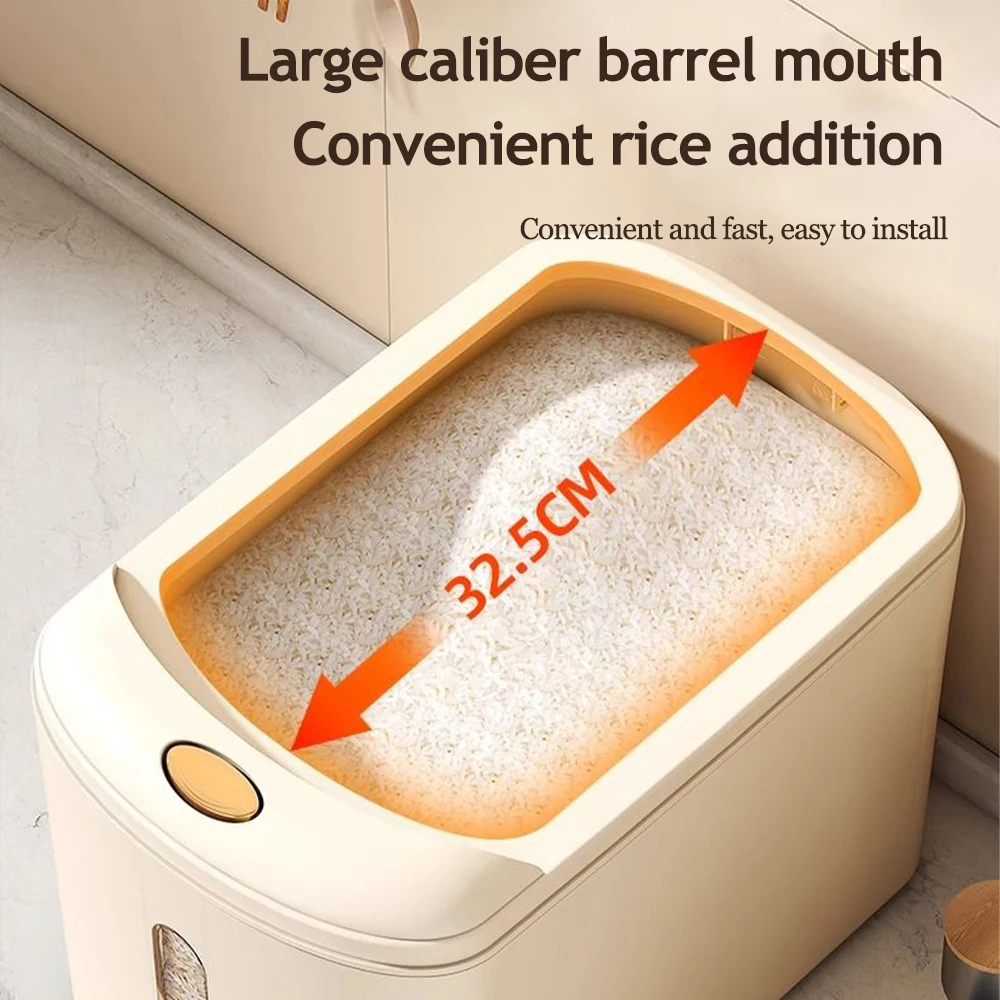 5/10kg Rice Container Moisture-proof Insect-proof Sealed Box with Timing Grain Pet Food Rice Storage Box for Cabinet Kitchen