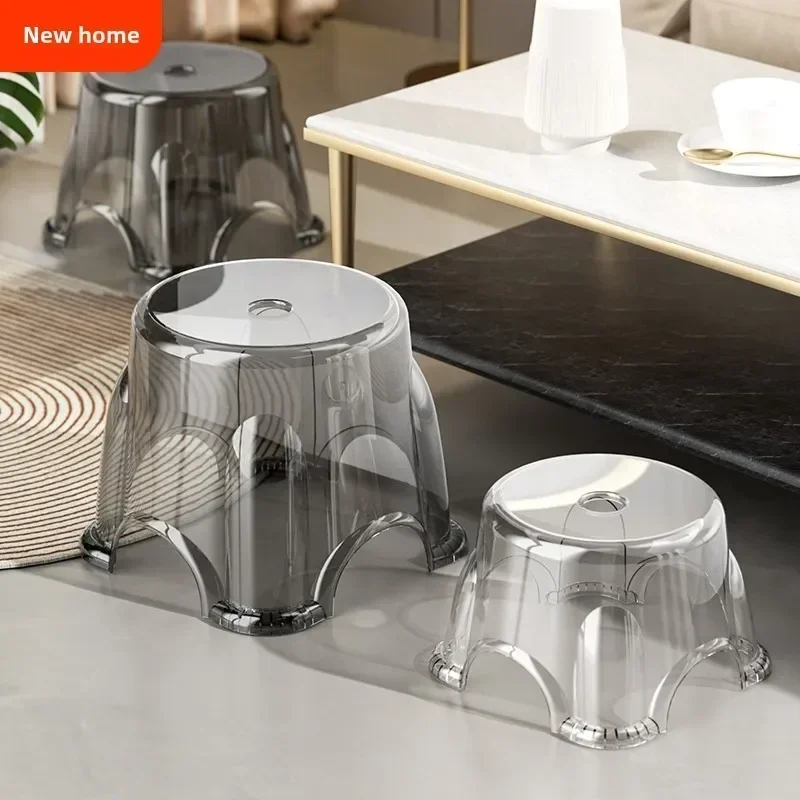 Small Plastic Stool Household Bench Children's Round Stool Thickened Step Stool Baby Low Stackable