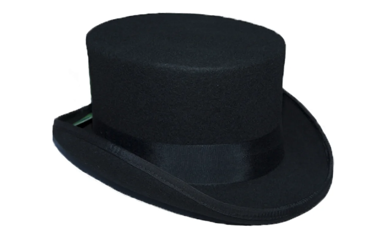 13.5cm Top Wool Felt British Chimney Pot Stovepipe Topper Cylinder Formal Hats for Men Women Wedding Dressage Horseback Riders