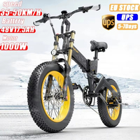 Electric Bike LANKELEISI X3000PLUS 1000W 48V 17.5Ah Fold Mountain ebike 20 Inch Wheel With Lockable Fat Tire Electric Bicycle