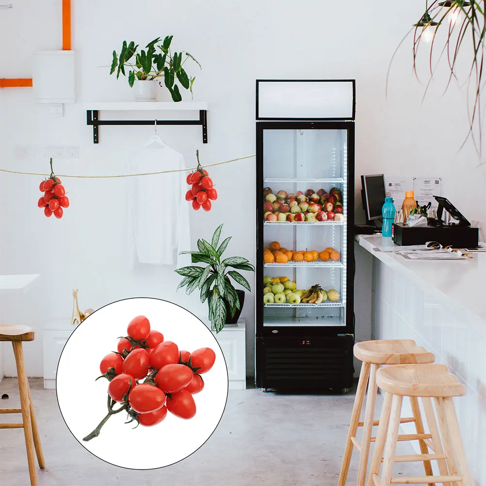 

3 Pcs Imitation Tomato Fake Decoration Artificial Cherry Tomatoes Fruits Model Plastic Vegetables Decors Decorative