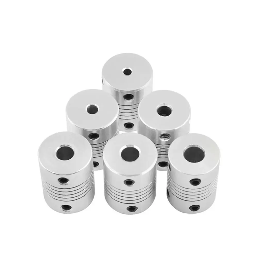 1Pcs D19xL25 Flexible Shaft Coupling 3-10mm Bore Aluminum Alloy Stepper Motor Coupler Smooth Surface Z-Axis Jaw Shaft Coupling