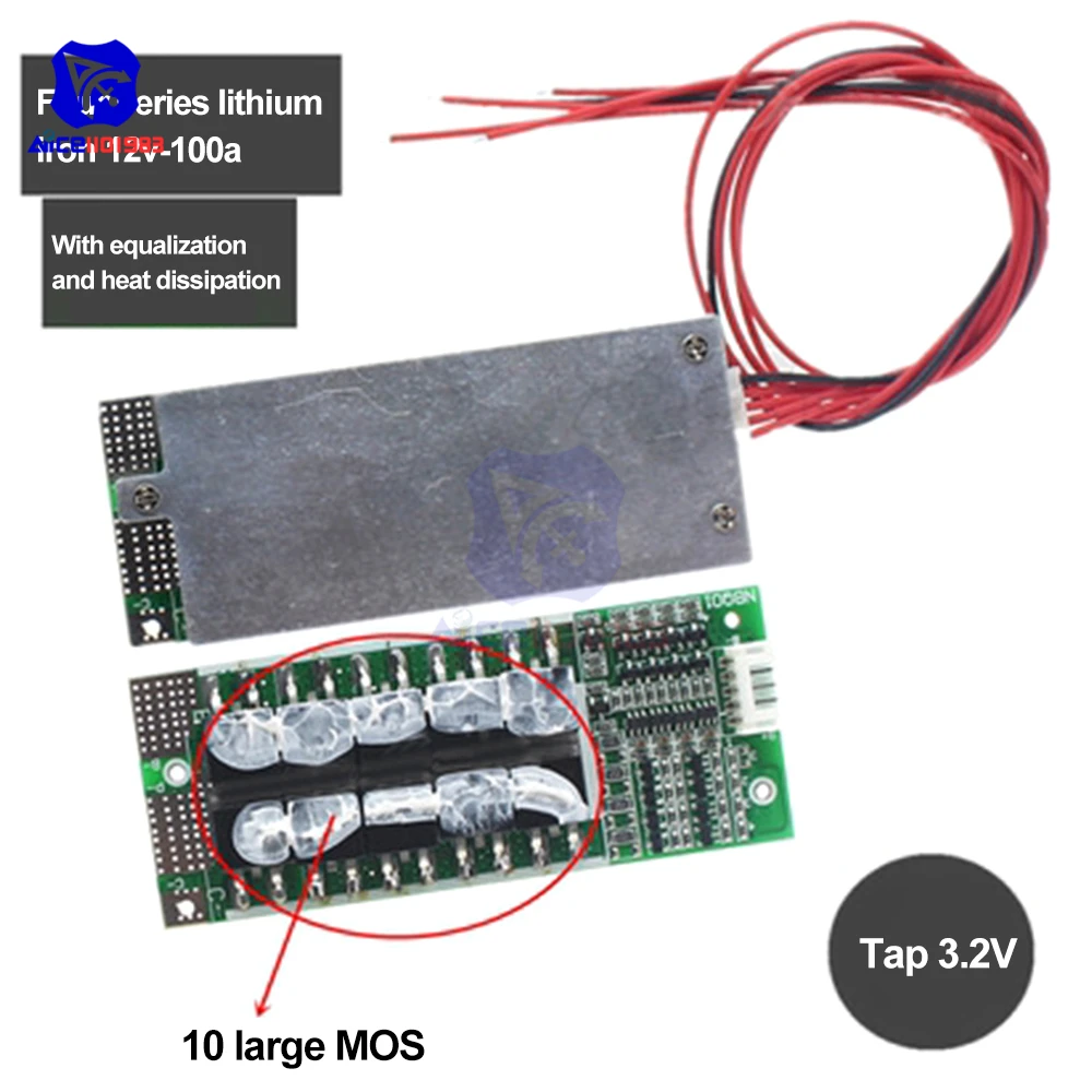 4S 12V 100A Lifepo4 BMS Protection Board Module 3.2V With Balanced Inverter UPS Packs Energy Storage BMS Battery Protect Charger