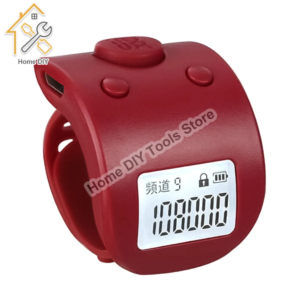 Rechargeable Digital Finger Ring LCD Electronic Hand Tally Counter 6 Channel Digit Buddha Beads Prayer Counter Clicker