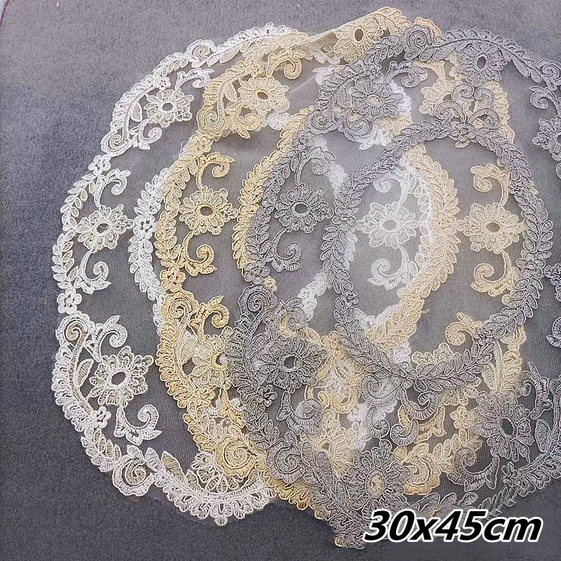 European oval mesh embroidered delicate table mat placemat bowl oven toaster fruit tray cloth tea party Christmas decoration