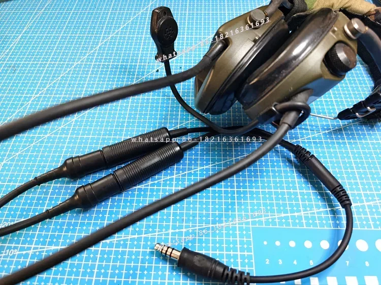 Dual-pass Earphone Conversion 71 Synthetic Cable One Open Two Military Standard Non-standard Walkie-talkie Accessories view 2