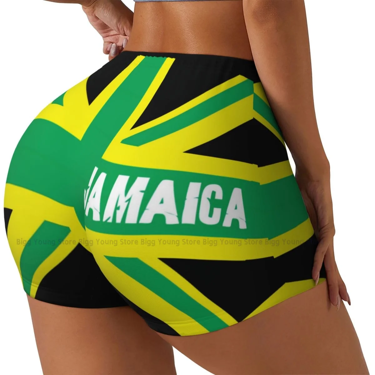 Short de yoga pour femme Style Kingdom de la Jamaïque Scrunch Booty Butt Lifting Confort Fitness Gym Booty Shorts