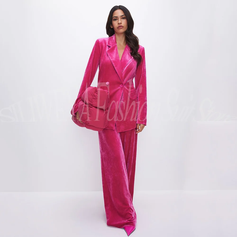 

Роскошный темпераментный женский бархатный костюм, однотонный комплект из двух предметов, брючные костюмы, деловые профессиональные брюки, женские новые брюки