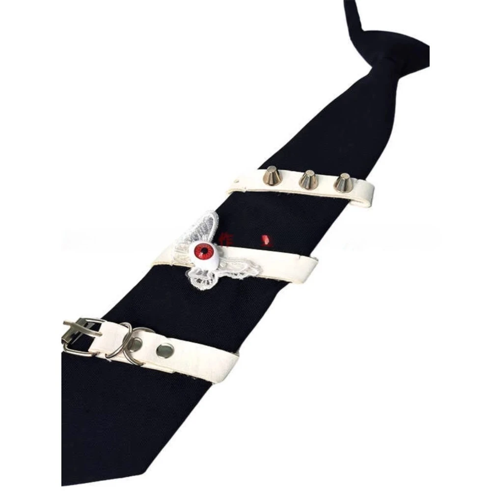 

Оригинальный галстук, индивидуальный декоративный кожаный панк-меч, одежда с ядерной бабочкой и заклепками, Ктулху, темная крутая черная рубашка в одинаковом стиле
