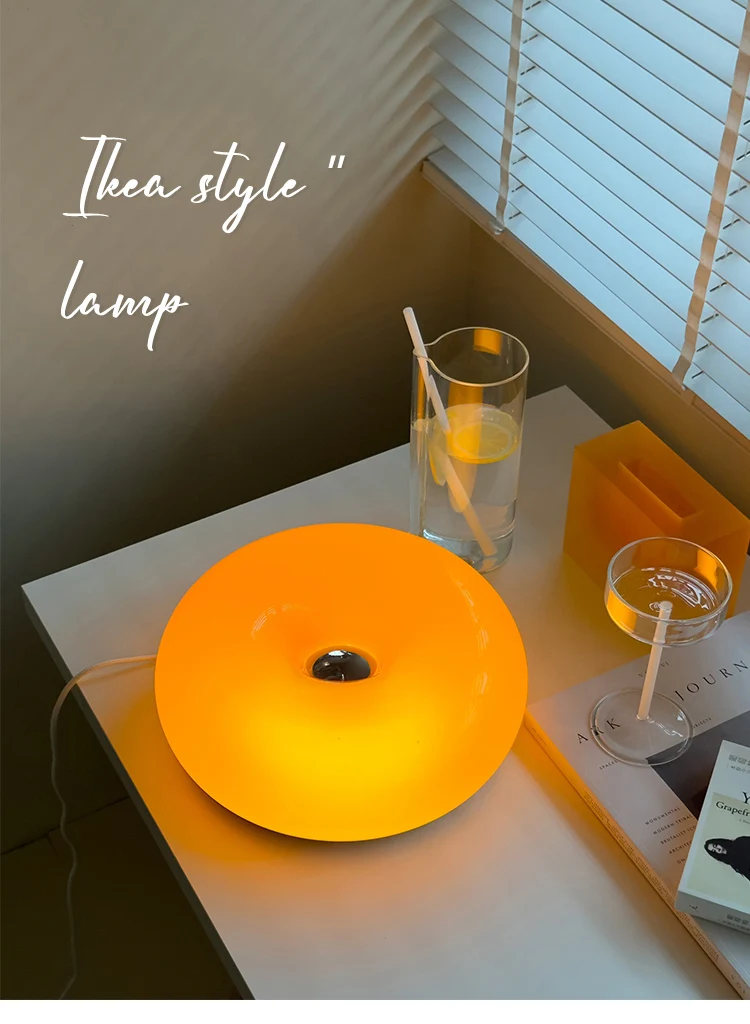 Bauhaus wall light retro Donut wall lamp for living room Bedroom bedside lamp Atmosphere light Glass Table Lamp Orange wall lamp