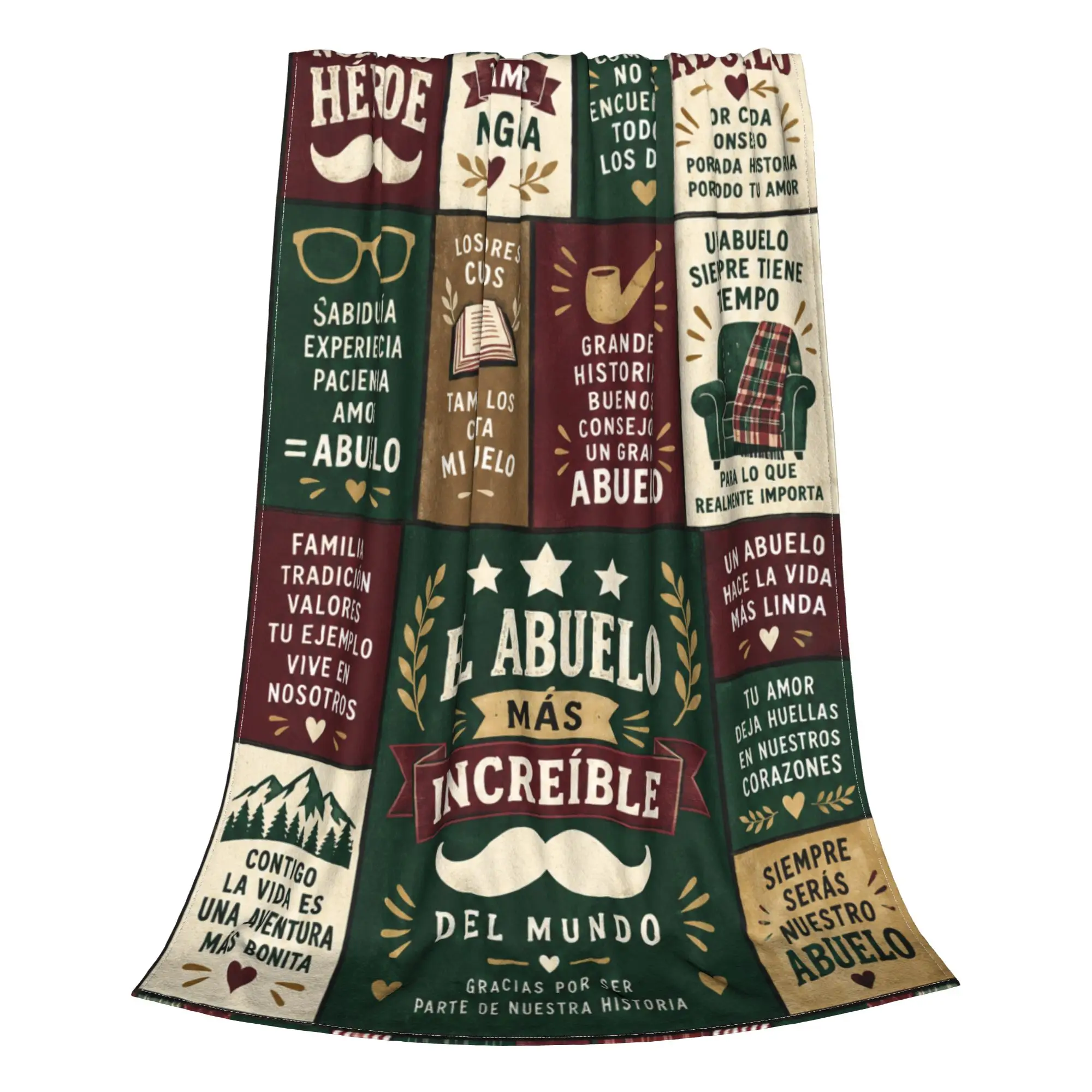 1PC Colorful Quilt Items Blanket Throw Blanket Thanksgiving Gifts to Abuelo Papa Novelty Warm Blanket All Season Gift