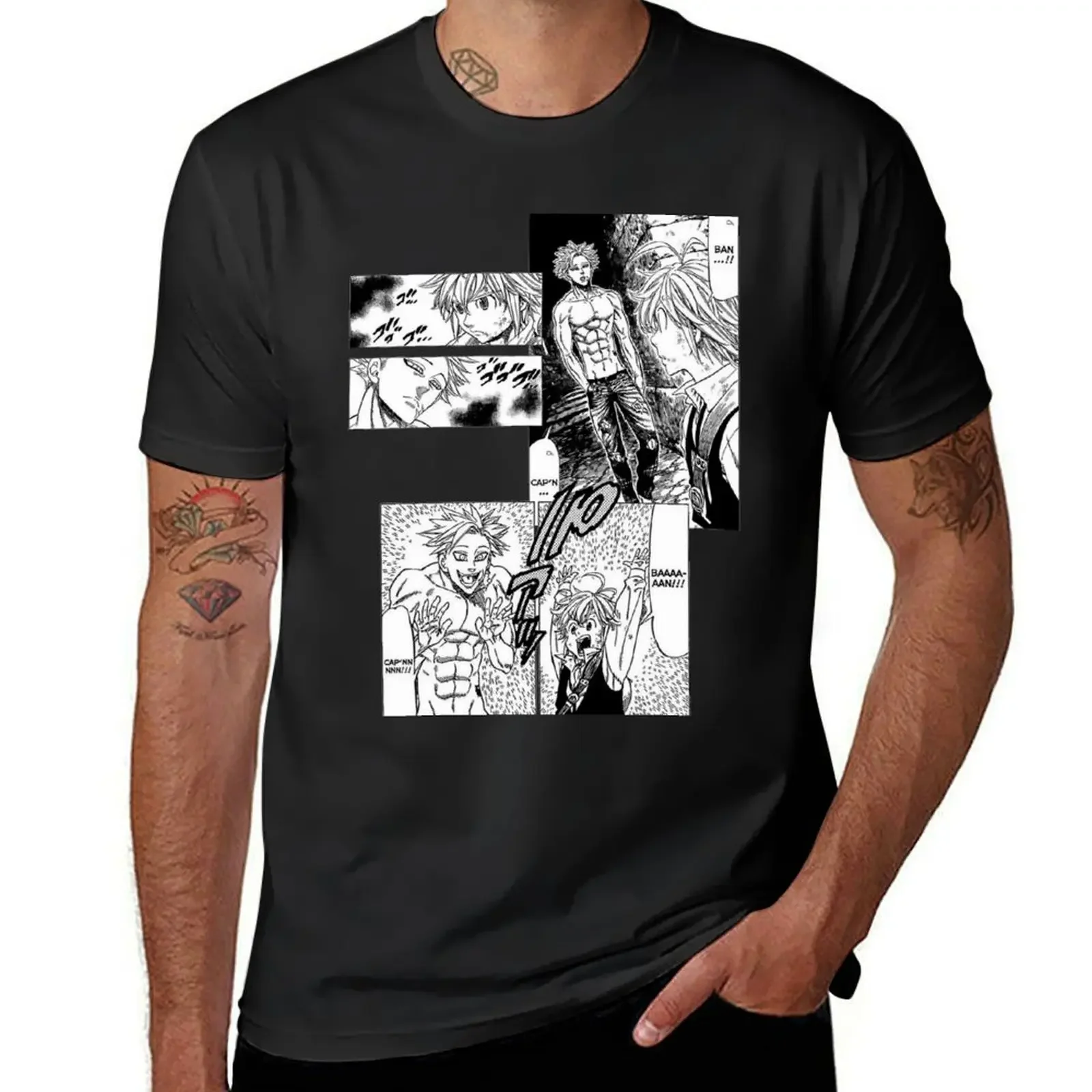 Ban and Meliodas Meet - Manga T-Shirt anime tshirt graphic shirts Blouse anime mens t shirts top quality