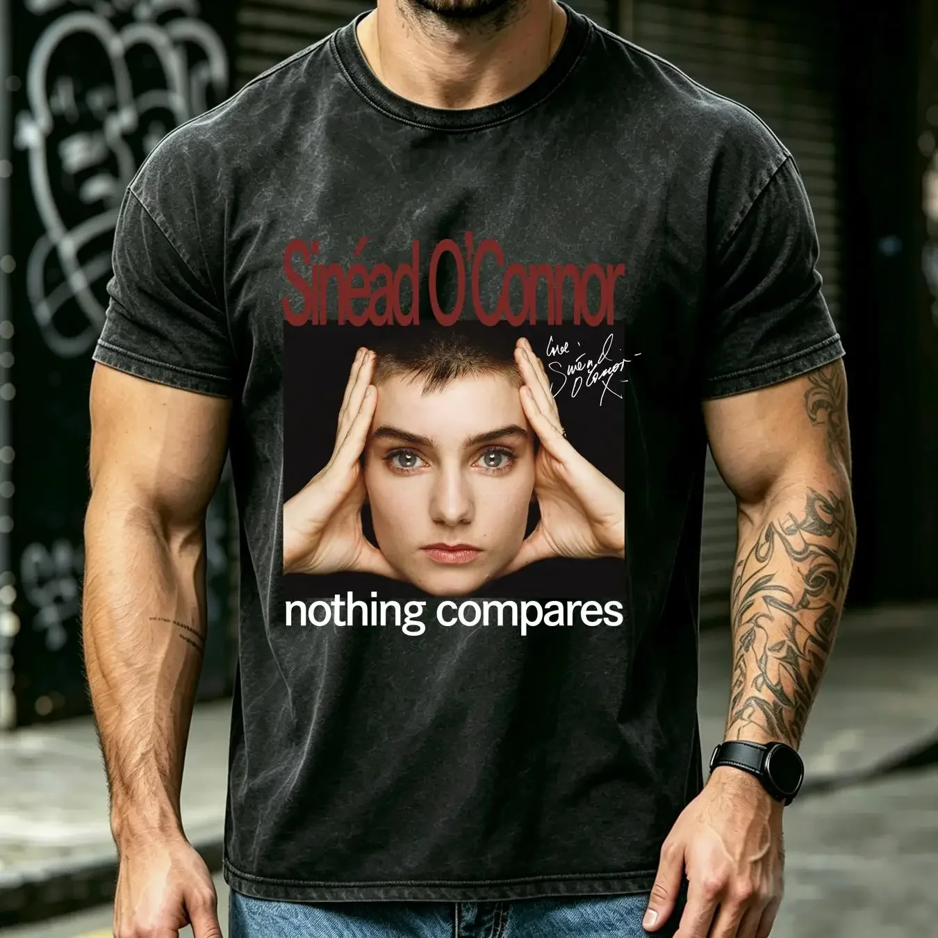 washed T Shirt SINEAD O CONNOR Nothing Compares Cotton Black Men Size S to 5XL vintage Washed Top For Everyday Wear Soft