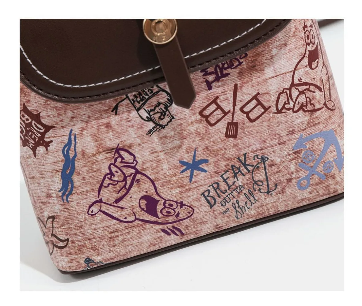 SpongeBob SquarePants Female Cute Commuter Anime Cartoon Cute Large Capacity Single Shoulder Crossbody Bag Girls Birthday Gifts
