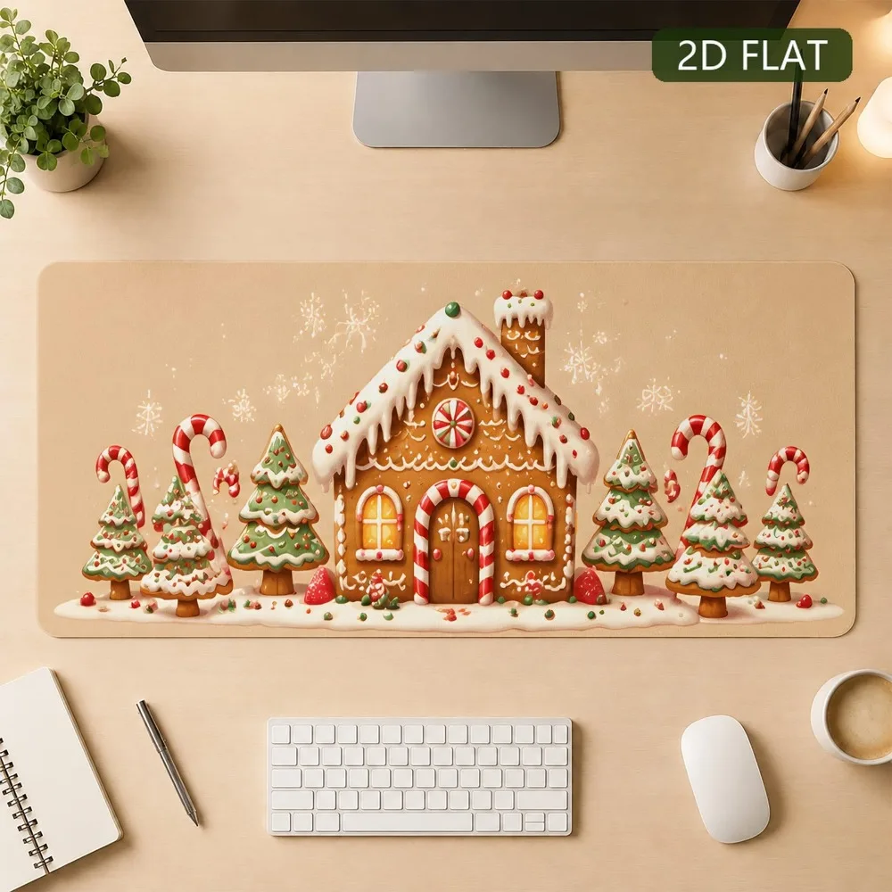 Gingerbread Christmas Village, anti-slip bottom cover, desk, home office, game accessories alfombrillas para escritorio