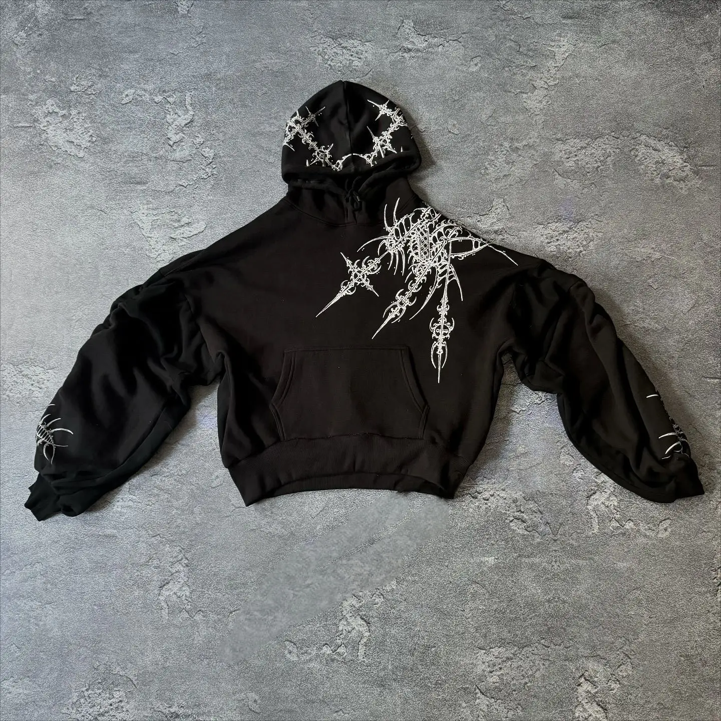 

Harajuku Zip Hoodie Set Skull Men's American Street Hip Hop Street Vintage Pants Casual Top Y2k Clothing