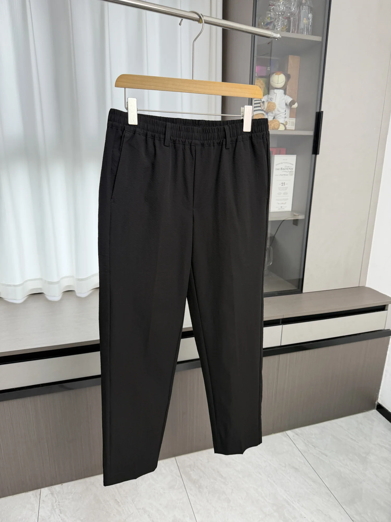 Comfortable Commuting Men's Straight Leg Casual Pants Elastic Waist Outdoor Pure Color Versatile Autumn Breathable Fashion